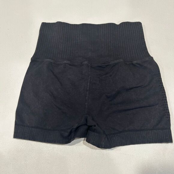 Free People Movement Black Seamless Ribbed High Rise Shorts XS/S - Picture 2 of 7